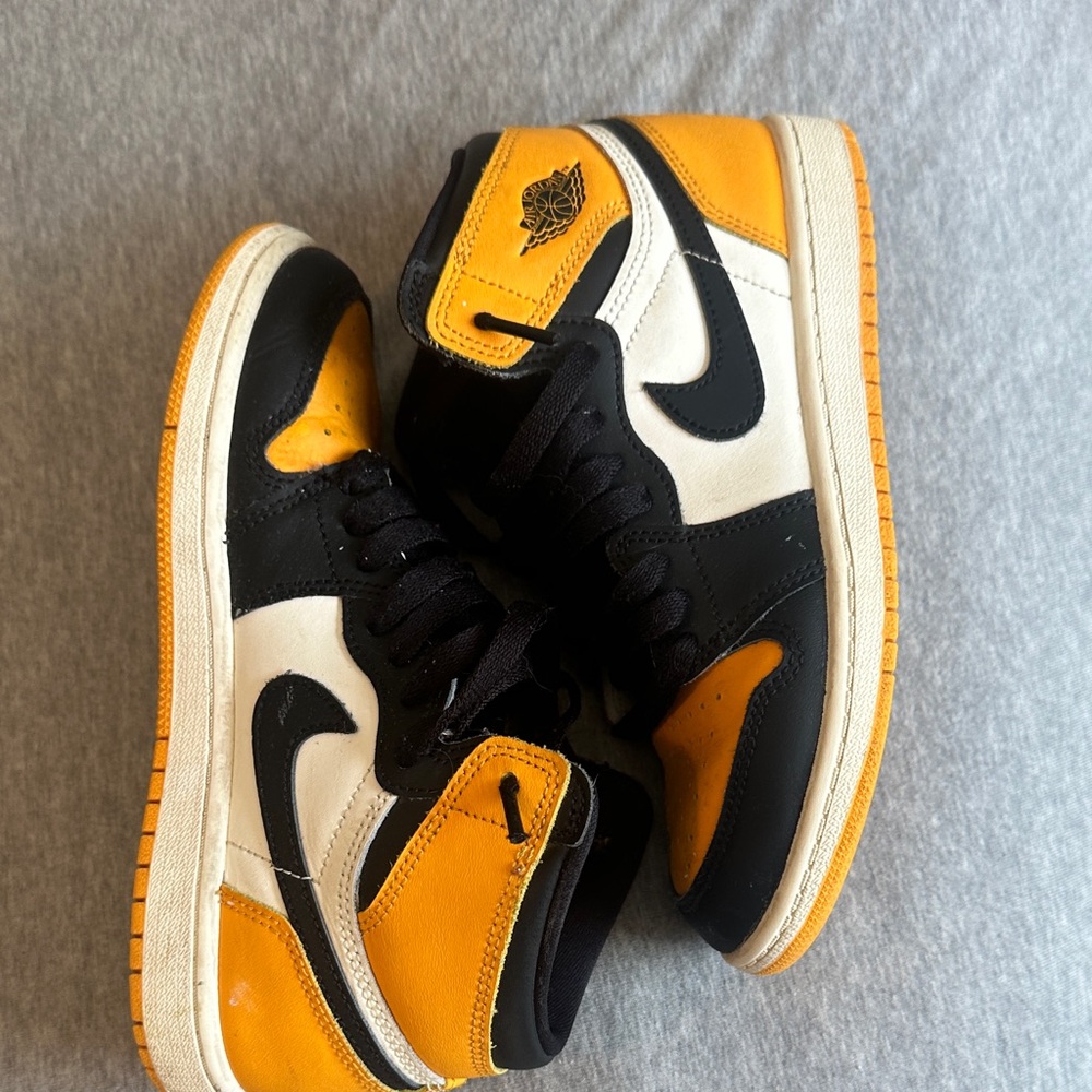 Nike Air Jordan Retro High Tops in Black, White, and Orange - Picture 7 of 11